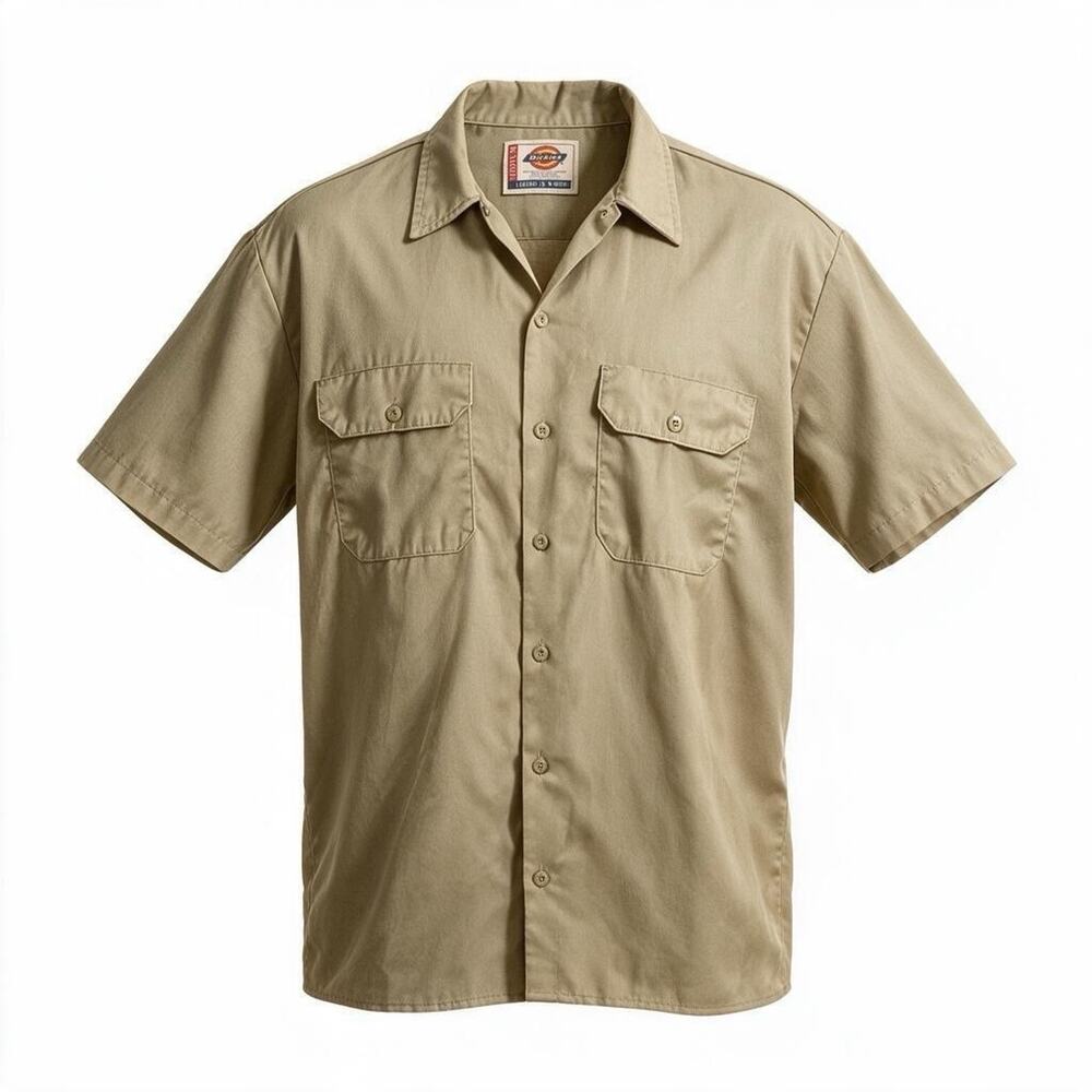 Dickies Men’s Vintage 90s Work Shirt Size Medium Tan Made In Mexico